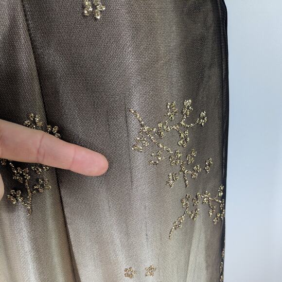 Nites Prom Dress Maxi Gown 10 Black Brown Fairy Goth Whimsigoth Vintage 90s Y2K - Picture 14 of 14